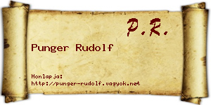 Punger Rudolf névjegykártya